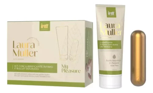 KIT LUBRIFICANTE ÍNTIMO E BULLET MY PLEASURE COM 10 MODOS DE VIBRAÇÕES LINHA LAURA MULLER INTT