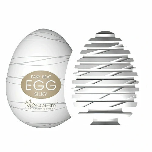 Masturbador Masculino Egg Silky Magical Kiss com textura interna para diferentes sensações. Compacto, prático e fácil de manusear, ideal para momentos individuais ou a dois. Compre na FeelHot.