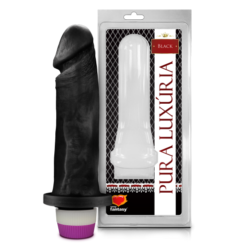 PRÓTESE COM VIBRADOR INTERNO 18 X 4,5 CM PRETA SEXY FANTASY