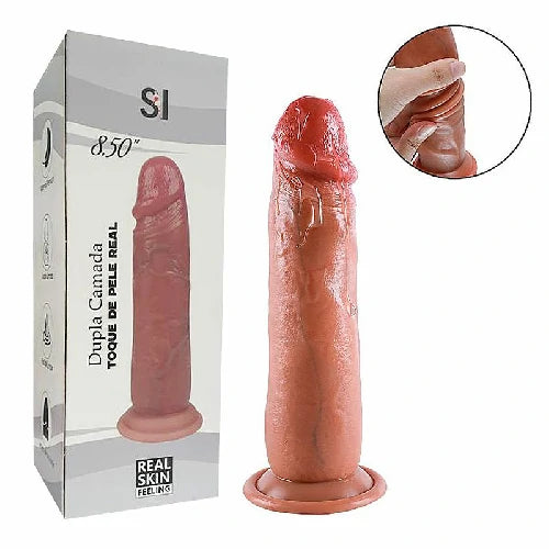 PROTESE SUPER REALISTICA COM DUPLA CAMADA VENTOSA BEGE 20 X 4,7 CM MAIG