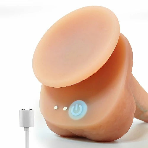 PROTESE REALISTICA COM ESTIMULADOR DE CLITORIS VAI E VEM ROTAÇÃO AQUECIMENTO  23 X 4,0 CM