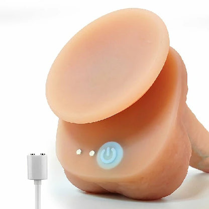 PROTESE REALISTICA COM ESTIMULADOR DE CLITORIS VAI E VEM ROTAÇÃO AQUECIMENTO  23 X 4,0 CM