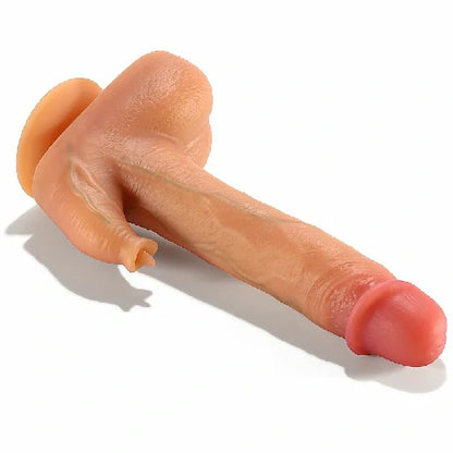 PROTESE REALISTICA COM ESTIMULADOR DE CLITORIS VAI E VEM ROTAÇÃO AQUECIMENTO  23 X 4,0 CM