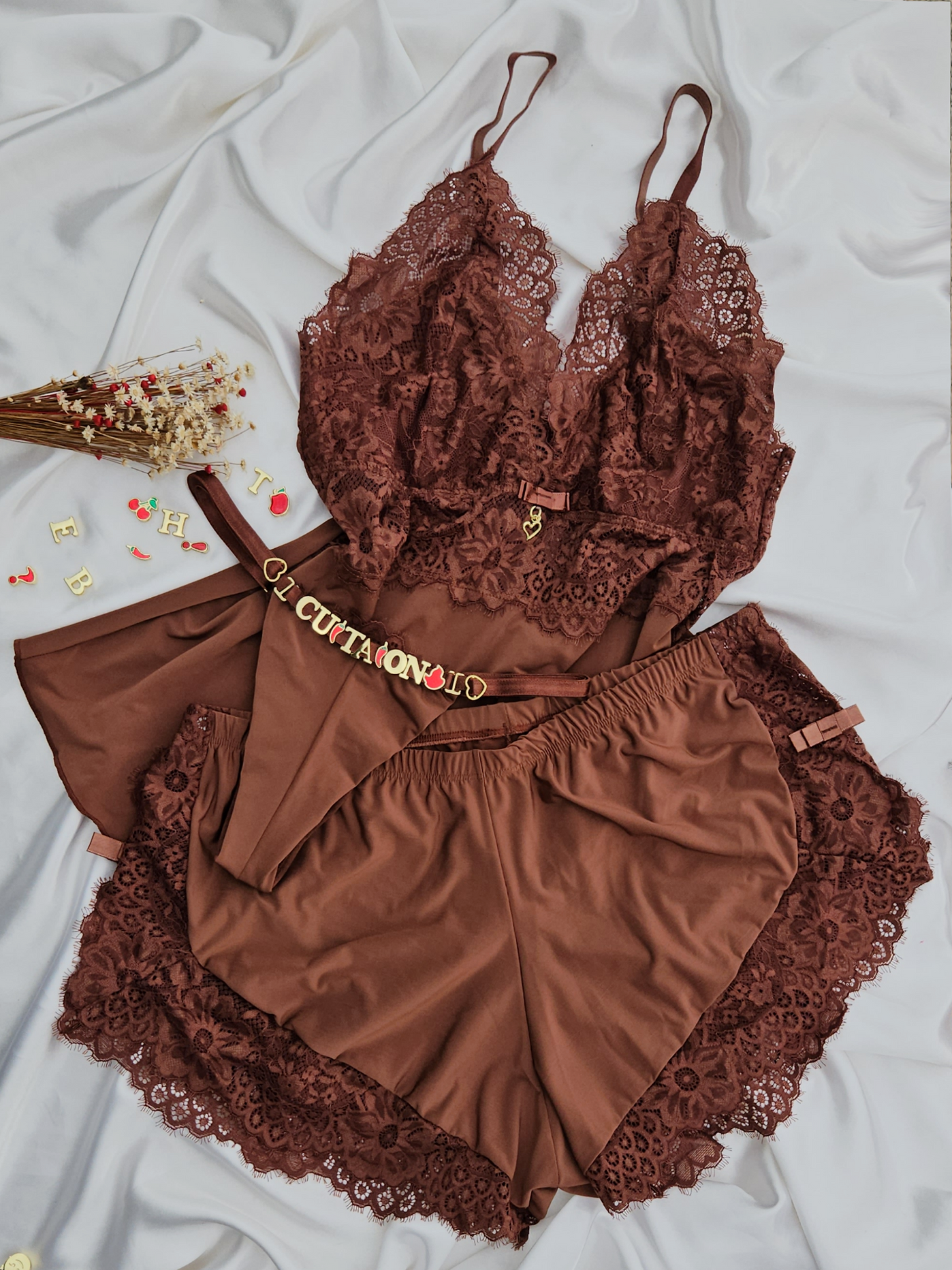 BABYDOLL LORENA CALCINHA PERSONALIZAVEL COR TERRA 48