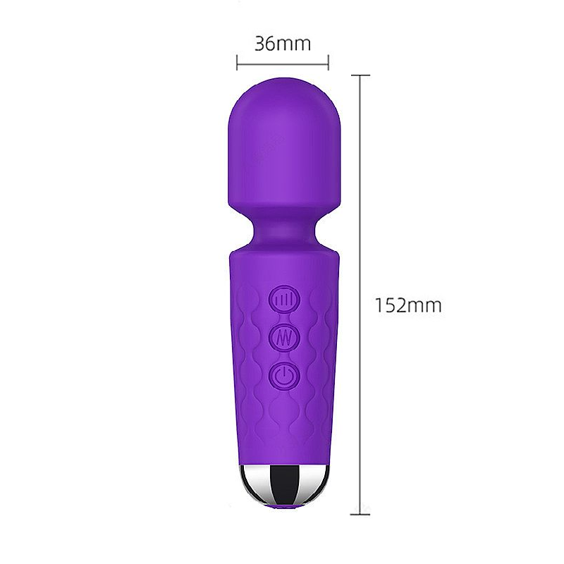 MASSAGEADOR POTENTE VARINHA MÁGICA 15 CM RECARREGÁVEL 20 VIBRAÇÕES STACY MINI ROXO