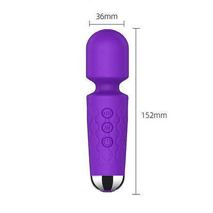 MASSAGEADOR POTENTE VARINHA MÁGICA 15 CM RECARREGÁVEL 20 VIBRAÇÕES STACY MINI ROXO