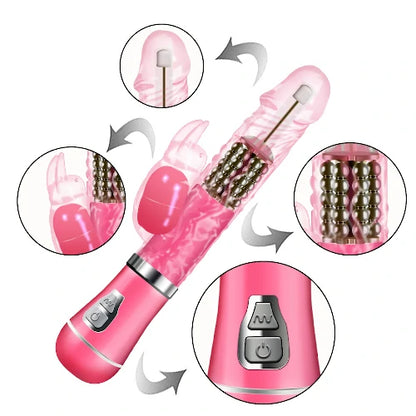 VIBRADOR ROTATIVO RABBIT RECARREGÁVEL ROSA YOUVIBE