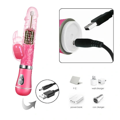 VIBRADOR ROTATIVO RABBIT RECARREGÁVEL ROSA YOUVIBE