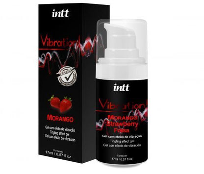 VIBRATION GEL EXCITANTE BEIJÁVEL MORANGO 17ML INTT