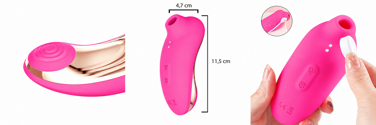 VIBRADOR DE PULSAÇÃO COM DEDILHAR TAPPING XIDA PINK