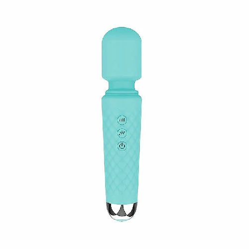 Compre a varinha mágica azul recarregável, com ponta de silicone e 20 modos de vibração. Encontre na FeelHot e compre com discrição!