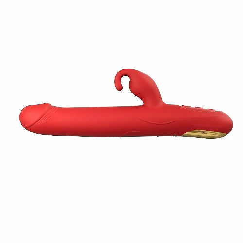 VIBRADOR PONTO G E CLITORIS COM ROTAÇÃO E AQUECIMENTO 23,8 X 3,0 CM VERMELHO