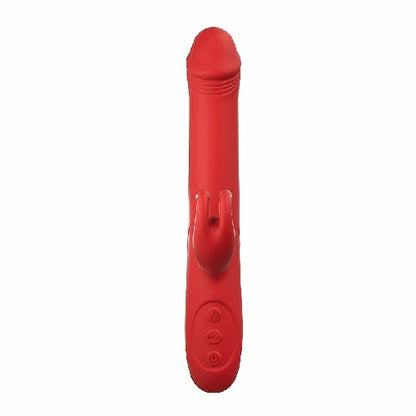 VIBRADOR PONTO G E CLITORIS COM ROTAÇÃO E AQUECIMENTO 23,8 X 3,0 CM VERMELHO