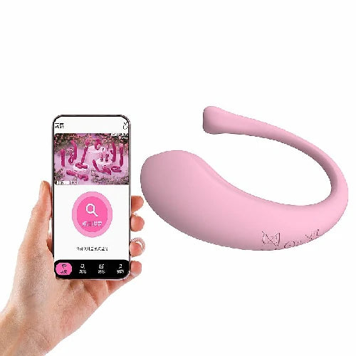 Vibrador de casal Whale Mini APP com controle por Bluetooth, aplicativo para Android e iOS, 9 modos de vibração e alcance de até 5 metros.
