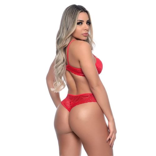 CONJUNTO RENDADO VERMELHO TAMANHO G