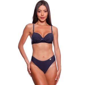 CONJUNTO RENDA SIMPLES AZUL MARINHO TAMANHO G