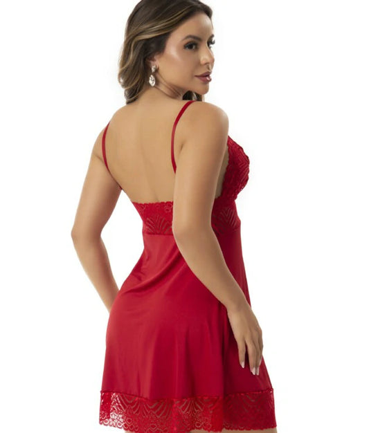 CAMISOLA COM RENDA MARCIA TAM G VERMELHA