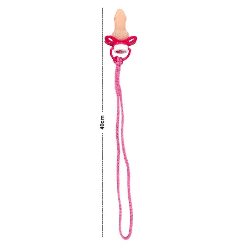 CHUPETA ERÓTICA COLORIDA COM MINI PENIS BEGE