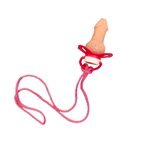 CHUPETA ERÓTICA COLORIDA COM MINI PENIS BEGE
