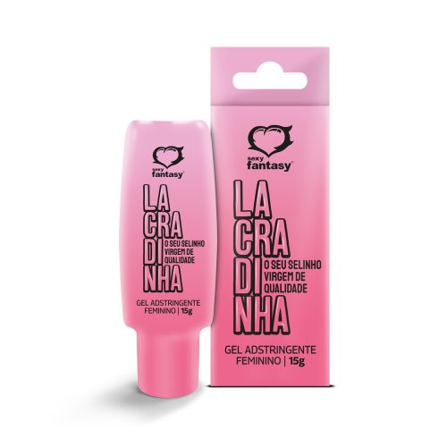 Gel Lacradinha Sexy Fantasy 15g, adstringente íntimo feminino com extrato de Hamamelis e aroma de menta. Ideal para momentos íntimos e novas sensações.