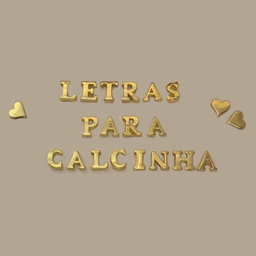 LETRAS PERSONALIZADAS PARA CALCINHA DOURADA BIJUTERIA