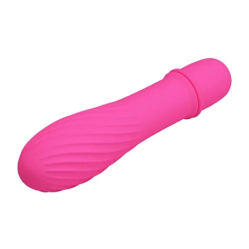 MINI VIBRADOR COM RELEVO EM ESPIRAL 10 VIBRAÇÕES ROSA SALOMON PRETTYLOVE