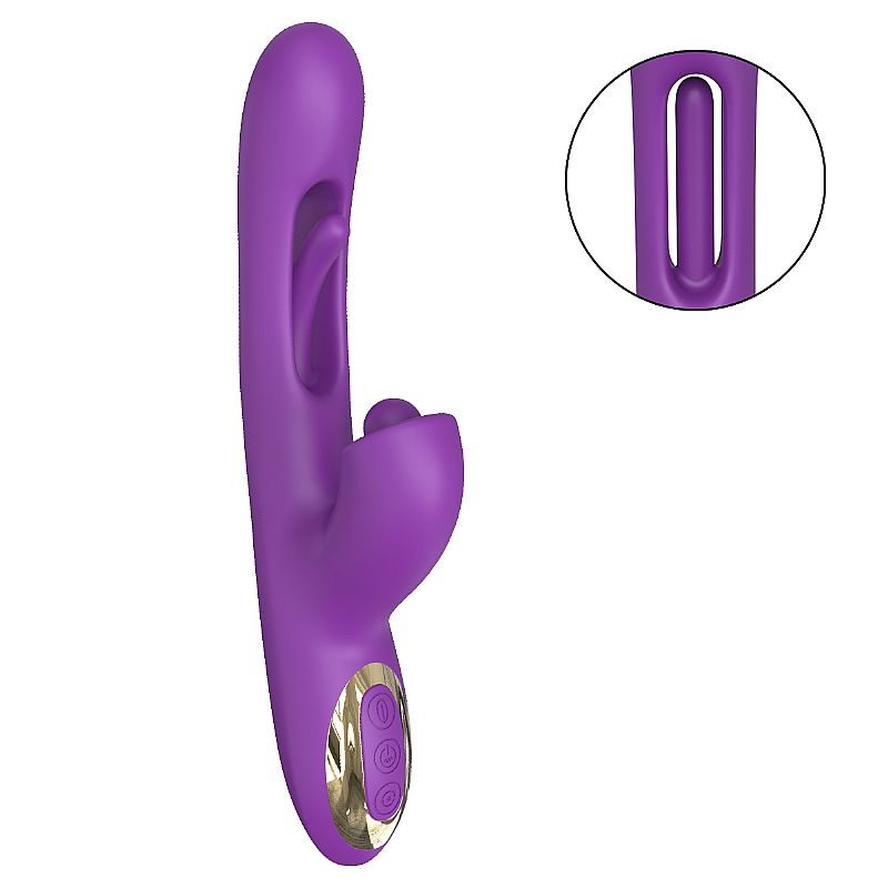 VIBRADOR PONTO G E CLITORIS COM DEDILHAR ROXO SLAP