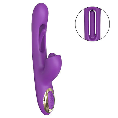 VIBRADOR PONTO G E CLITORIS COM DEDILHAR ROXO SLAP