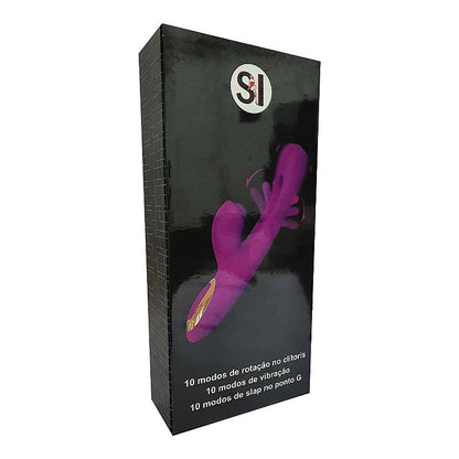 VIBRADOR PONTO G E CLITORIS COM DEDILHAR ROXO SLAP