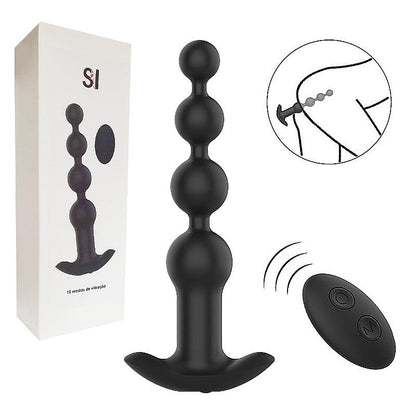 PLUG ANAL ESCALONADO COM VIBRADOR E CONTROLE