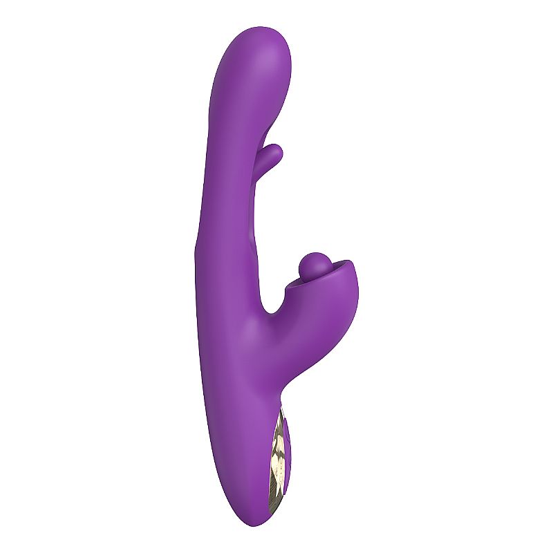VIBRADOR PONTO G E CLITORIS COM DEDILHAR ROXO SLAP