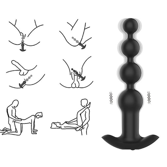 PLUG ANAL ESCALONADO COM VIBRADOR E CONTROLE