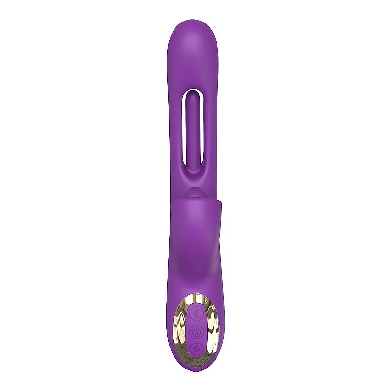 VIBRADOR PONTO G E CLITORIS COM DEDILHAR ROXO SLAP