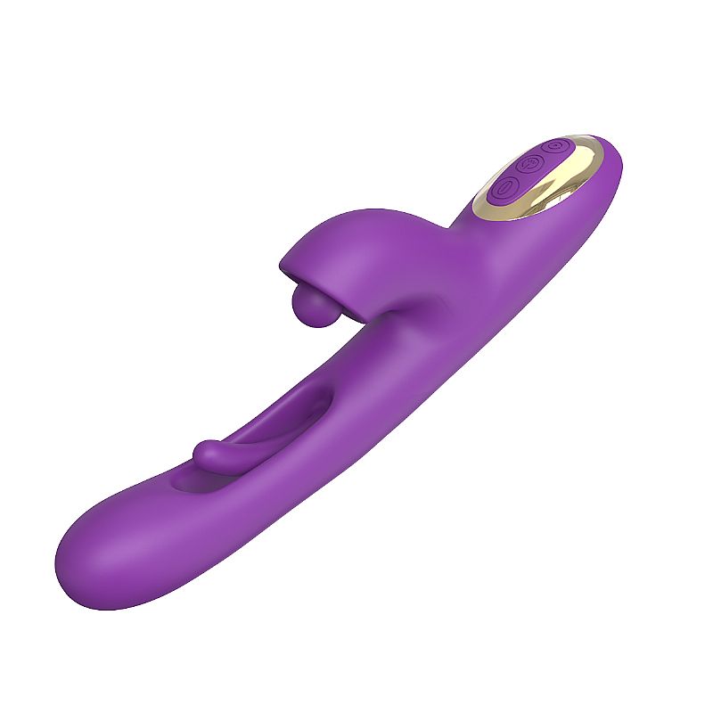 VIBRADOR PONTO G E CLITORIS COM DEDILHAR ROXO SLAP
