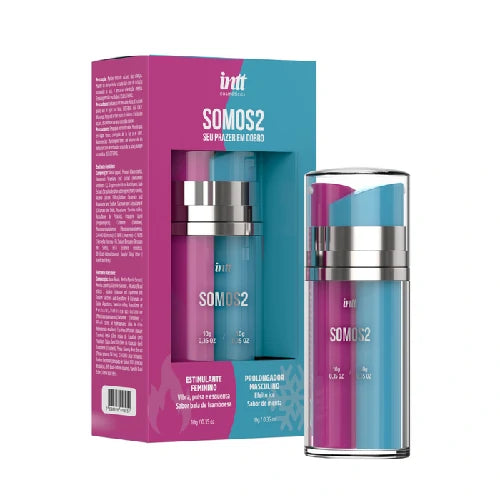 Somos 2 INTT, kit excitante 2 em 1 para o casal, com géis para diferentes sensações. Ideal para explorar novas experiências e aproveitar momentos a dois.