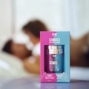 Somos2 INTT, kit excitante 2 em 1 para o casal, com géis para diferentes sensações. Ideal para explorar novas experiências e aproveitar momentos a dois.