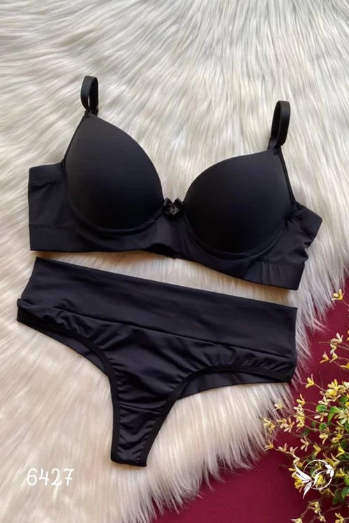 CONJUNTO BÁSICO MICROFIBRA PRETO P