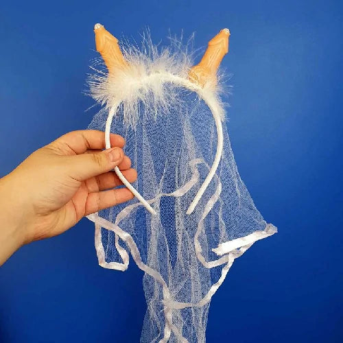 TIARA VÉU DE NOIVA ERÓTICA COM MINI PENIS