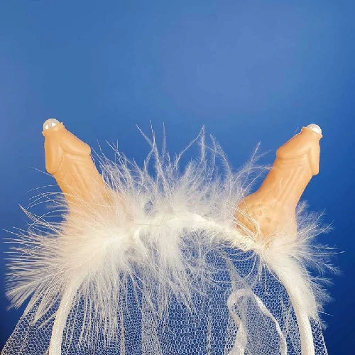 TIARA VÉU DE NOIVA ERÓTICA COM MINI PENIS