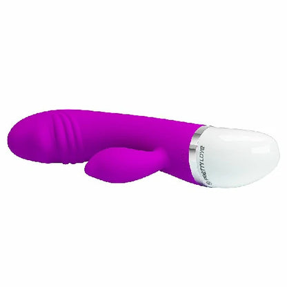 Vibrador Ponto G e Clitóris David Pretty Love, na cor roxa, com 30 modos de vibração, silicone e resistência à água para diferentes experiências.