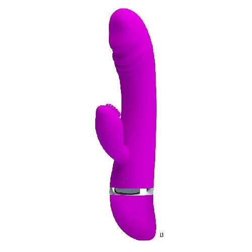 Vibrador Ponto G e Clitóris David Pretty Love, na cor roxa, com 30 modos de vibração, silicone e resistência à água para diferentes experiências.