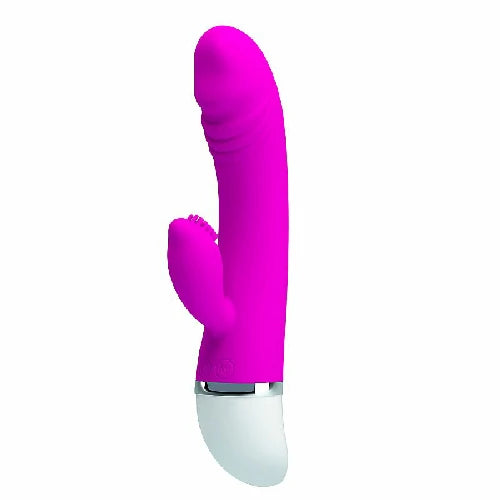 Vibrador Ponto G e Clitóris David Pretty Love, na cor roxa, com 30 modos de vibração, silicone e resistência à água para diferentes experiências.
